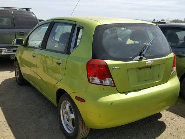 KL1TD62615B408449 - 2005 CHEVROLET AVEO BASE Կանաչ լուսանկար 3