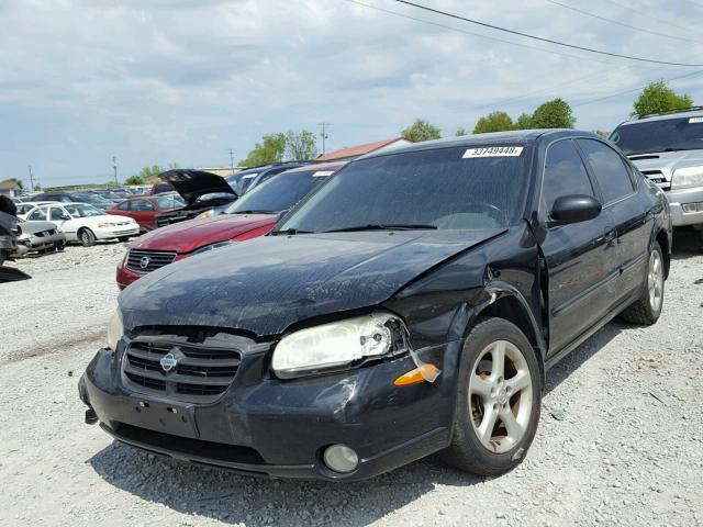 JN1CA31D61T832779 - 2001 NISSAN MAXIMA GXE BLACK photo 2