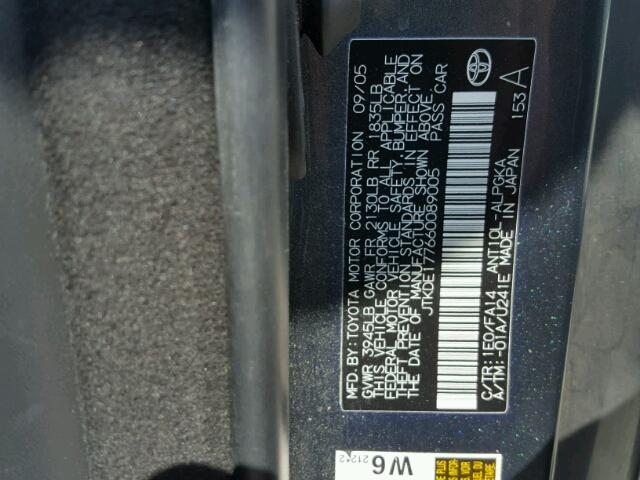 JTKDE177660089005 - 2006 TOYOTA SCION TC 灰色 照片 10