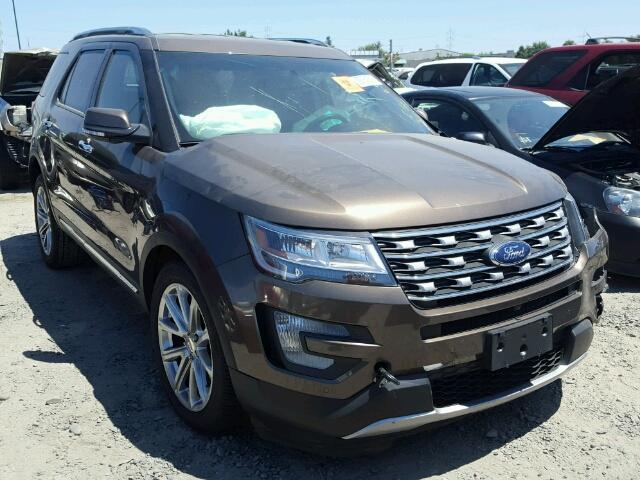 1FM5K8F88GGC89394 - 2016 FORD EXPLORER L BROWN photo 1