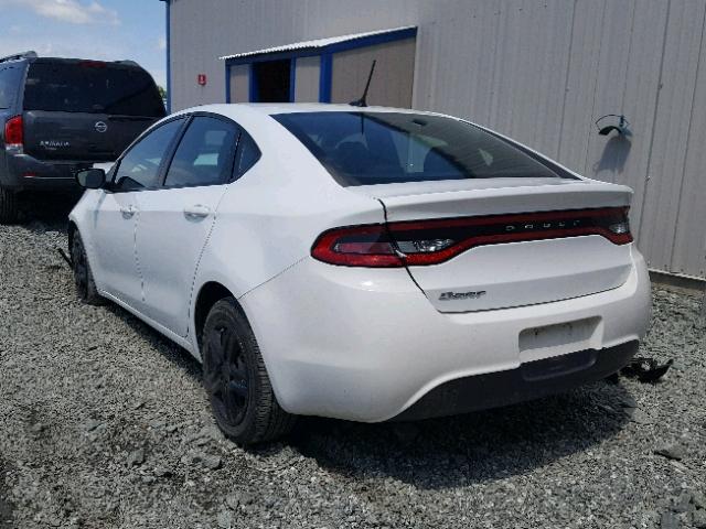 1C3CDFAA0GD680288 - 2016 DODGE DART SE WHITE photo 3