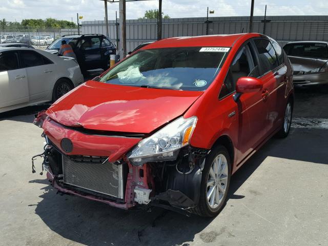 JTDZN3EU5E3315145 - 2014 TOYOTA PRIUS V RED photo 2