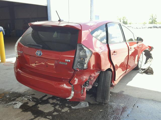 JTDZN3EU5E3315145 - 2014 TOYOTA PRIUS V RED photo 4