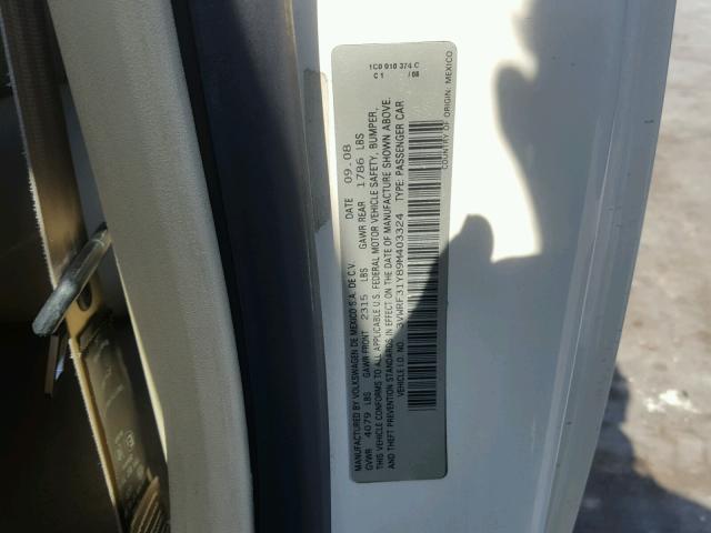 3VWRF31Y89M403324 - 2009 VOLKSWAGEN NEW BEETLE 奶油色 照片 10