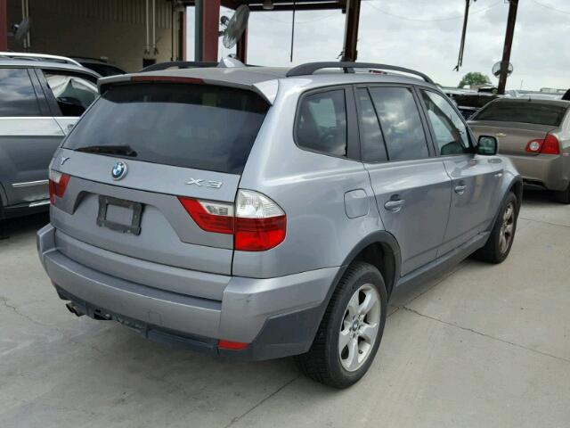 WBXPC93447WF16786 - 2007 BMW X3 3.0SI SILVER photo 4