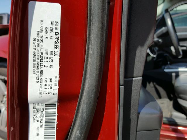 2B3KA53T59H567937 - 2009 DODGE CHARGER R/ RED photo 10