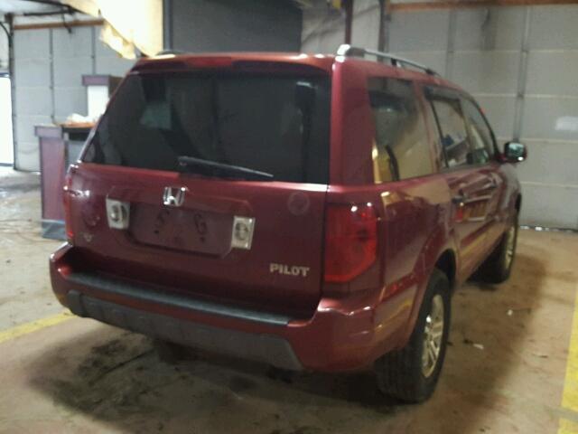 2HKYF18425H535081 - 2005 HONDA PILOT EX BURGUNDY photo 4