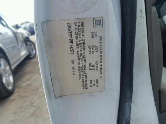 2G4WF5217W1545570 - 1998 BUICK REGAL GS WHITE photo 10