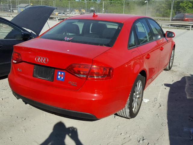 WAUDFAFL7CN020077 - 2012 AUDI A4 PREMIUM RED photo 4