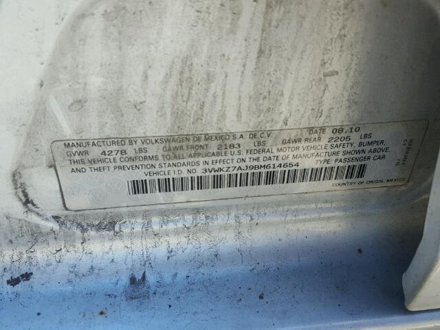 3VWKZ7AJ9BM614654 - 2011 VOLKSWAGEN JETTA S Gümüş foto 10