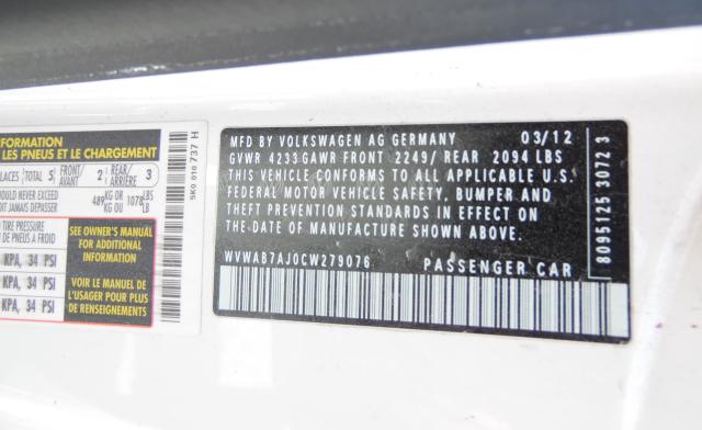 WVWAB7AJ0CW279076 - 2012 VOLKSWAGEN GOLF 白色 照片 6