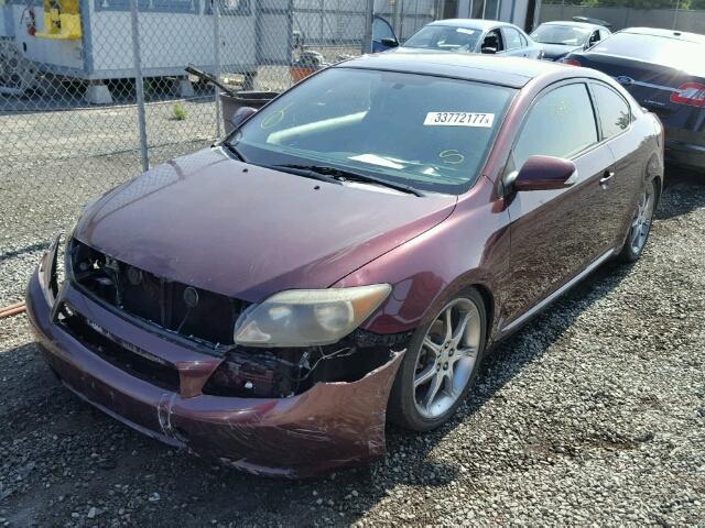 JTKDE177360104950 - 2006 TOYOTA SCION TC BURGUNDY photo 2