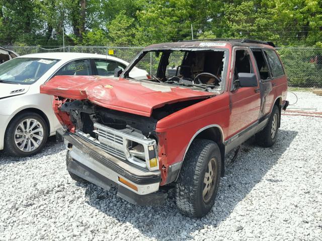 1GNDT13W4N2207590 - 1992 CHEVROLET BLAZER S10 RED photo 2