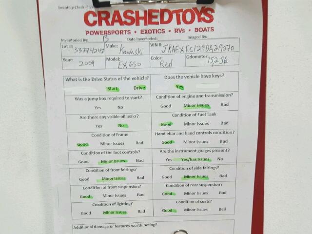 JKAEXEC129DA29070 - 2009 KAWASAKI EX650 C 红色 照片 20