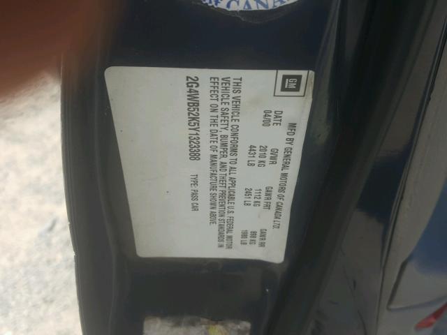 2G4WB52K5Y1323388 - 2000 BUICK REGAL LS 蓝色 照片 10