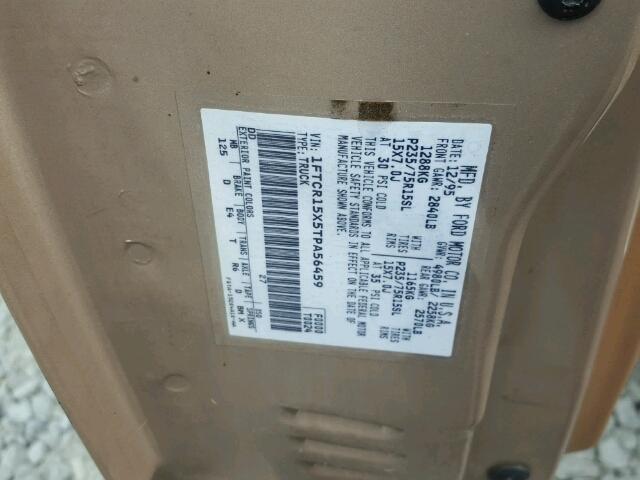 1FTCR15X5TPA56459 - 1996 FORD RANGER SUP GOLD photo 10