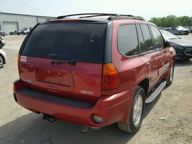 1GKDT13S542382200 - 2004 GMC ENVOY MAROON photo 4