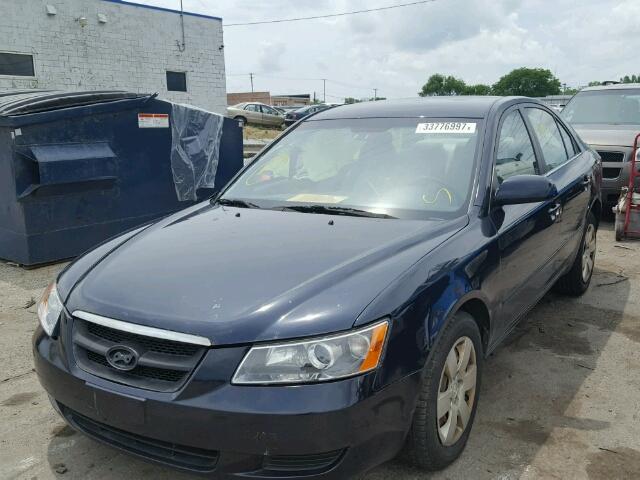 5NPET46C08H385838 - 2008 HYUNDAI SONATA GLS BLUE photo 2