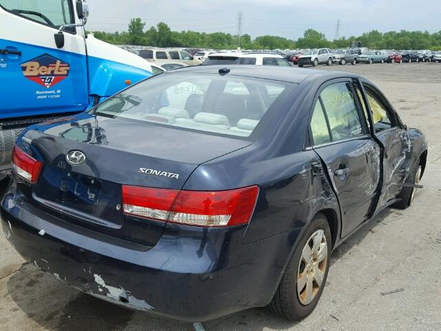 5NPET46C08H385838 - 2008 HYUNDAI SONATA GLS BLUE photo 4