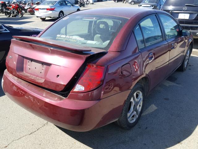1G8AL52F13Z204634 - 2003 SATURN ION LEVEL ბურგუნდია ფოტო 4