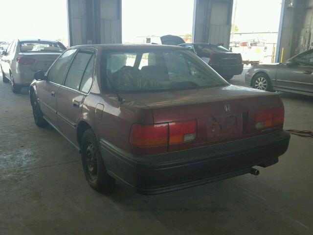 JHMCB7543NC003586 - 1992 HONDA ACCORD DX MAROON photo 3