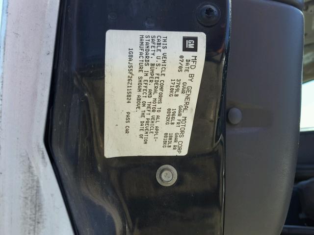 1G8AJ55F26Z115824 - 2006 SATURN ION LEVEL ვერცხლისფერი ფოტო 10