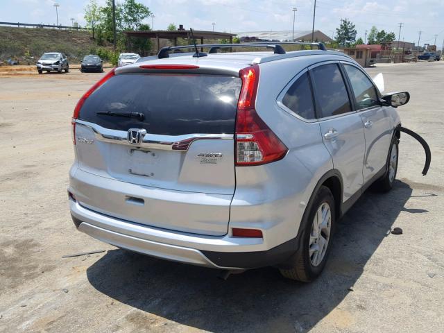 2HKRM4H76FH600232 - 2015 HONDA CR-V EXL SILVER photo 4