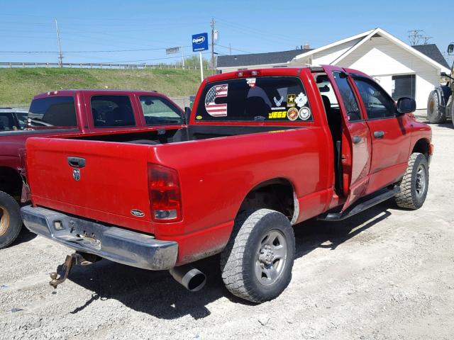 3D7KS28C75G857633 - 2005 DODGE RAM 2500 S RED photo 4