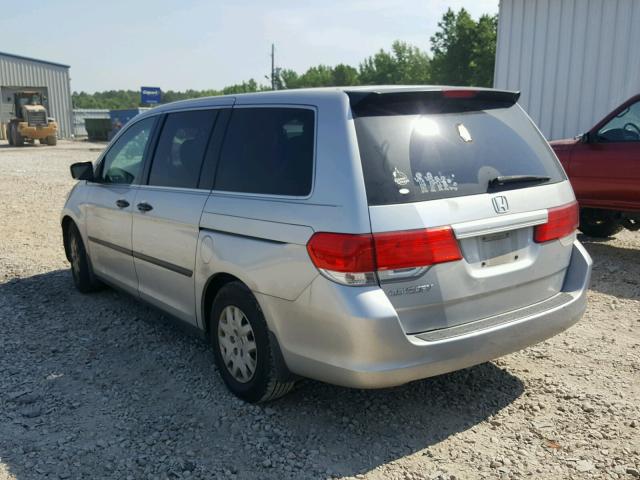 5FNRL3H24AB037593 - 2010 HONDA ODYSSEY LX SILVER photo 3