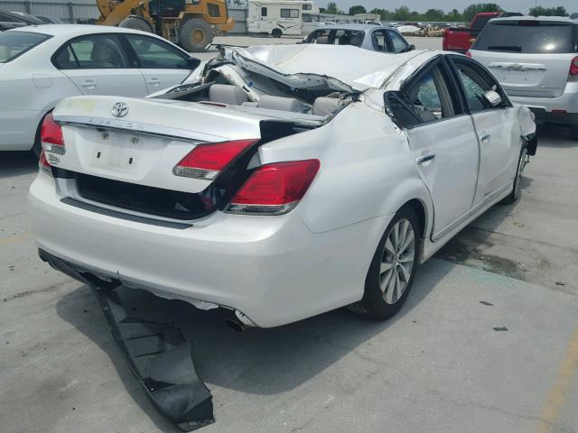 4T1BK3DB3CU455112 - 2012 TOYOTA AVALON BAS WHITE photo 4