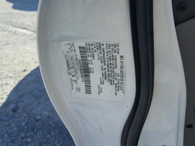 1FAFP55U63G248754 - 2003 FORD TAURUS SES WHITE photo 10