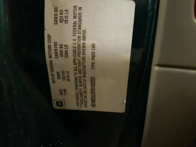 1G1NE52J0Y6180253 - 2000 CHEVROLET MALIBU LS Yaşıl foto 10