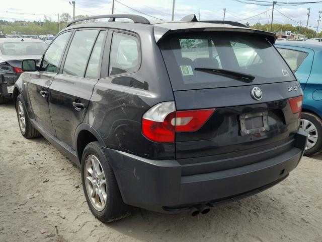 WBXPA73454WC35294 - 2004 BMW X3 2.5I BLACK photo 3