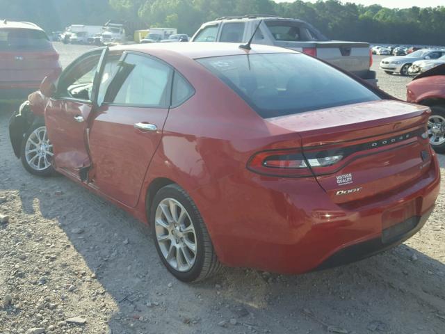 1C3CDFCA4DD174021 - 2013 DODGE DART LIMIT RED photo 3