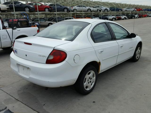 1B3ES46C9YD593453 - 2000 DODGE NEON BASE WHITE photo 4