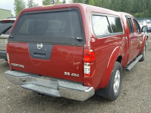 1N6AD09W88C414263 - 2008 NISSAN FRONTIER C RED photo 4