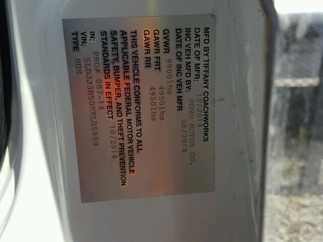 5LDJJ3H50EEL05889 - 2014 LINCOLN NAVIGATOR 白色 照片 10