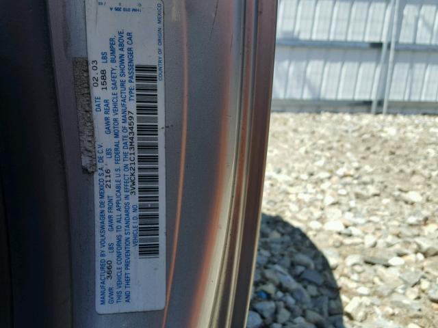 3VWCK21C13M434597 - 2003 VOLKSWAGEN NEW BEETLE 银色 照片 10