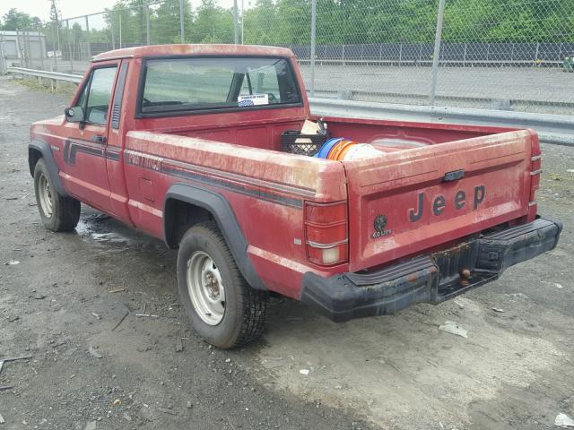 1J7FT26LXKL621534 - 1989 JEEP COMANCHE RED photo 3