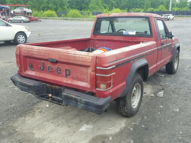 1J7FT26LXKL621534 - 1989 JEEP COMANCHE RED photo 4