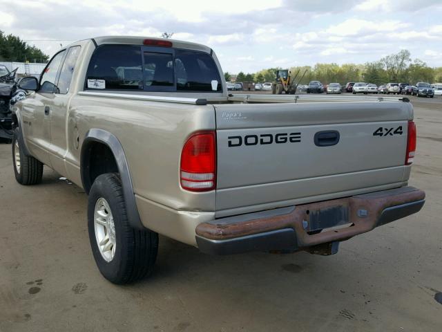 1B7GG12X72S713723 - 2002 DODGE DAKOTA BAS BEIGE photo 3