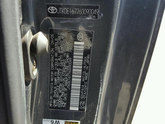 JTKDE167760090049 - 2006 TOYOTA SCION TC 石墨色 照片 10