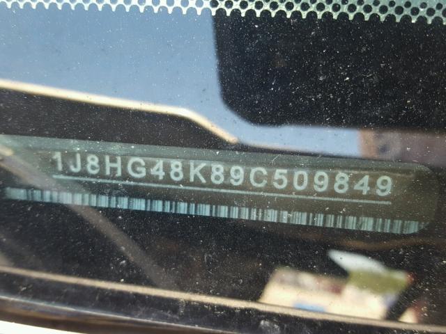 1J8HG48K89C509849 - 2009 JEEP COMMANDER SILVER photo 10