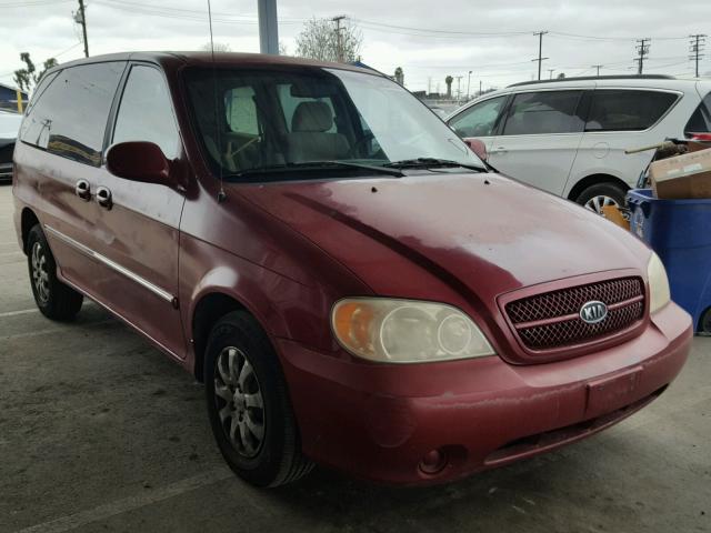 KNDUP132956731370 - 2005 KIA SEDONA EX RED photo 1