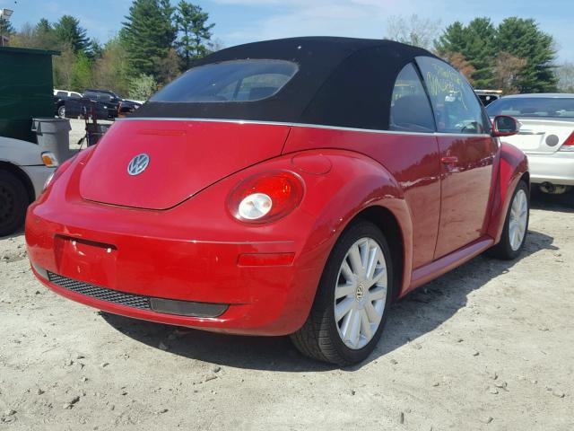 3VWRF31Y78M409873 - 2008 VOLKSWAGEN NEW BEETLE RED photo 4