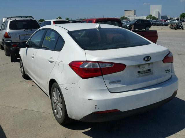 KNAFX4A60E5098101 - 2014 KIA FORTE LX WHITE photo 3