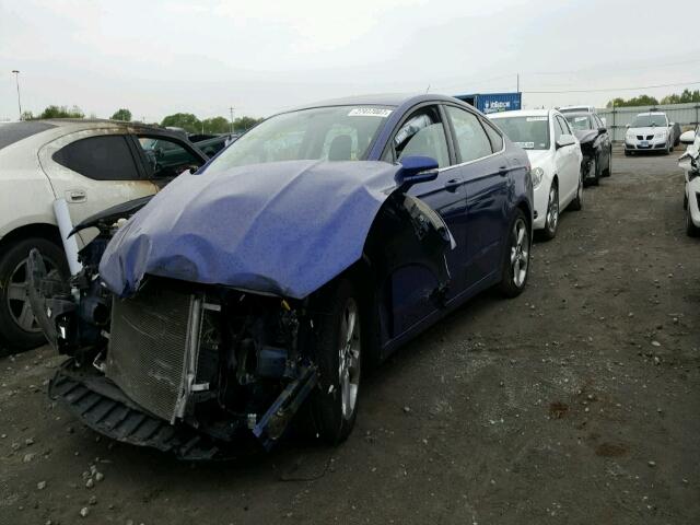 3FA6P0H74ER305053 - 2014 FORD FUSION SE BLUE photo 2