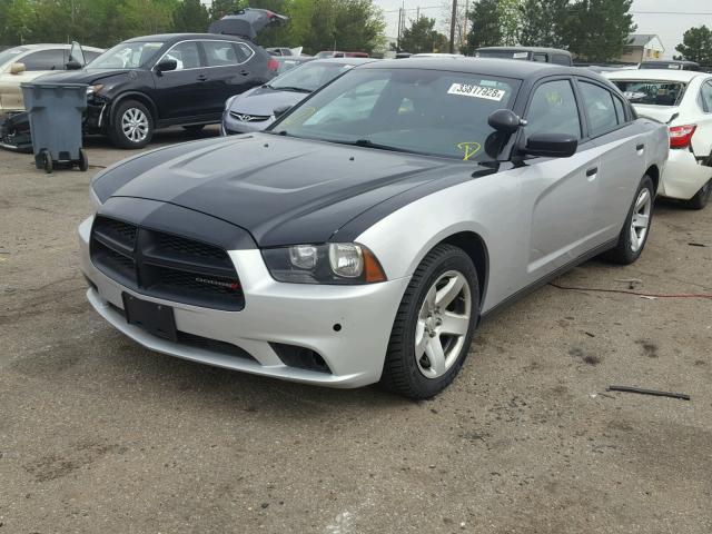 2C3CDXAT8DH677287 - 2013 DODGE CHARGER PO SILVER photo 2