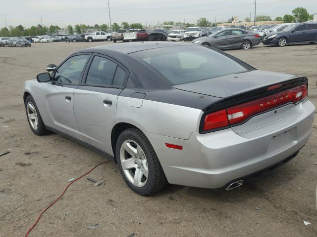 2C3CDXAT8DH677287 - 2013 DODGE CHARGER PO SILVER photo 3