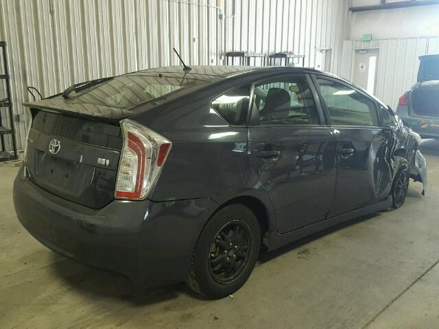 JTDKN3DU6C1499300 - 2012 TOYOTA PRIUS CHARCOAL photo 4